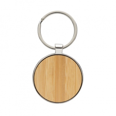 Logotrade promotional item picture of: RCS recycled zinc alloy round keychain with bamboo